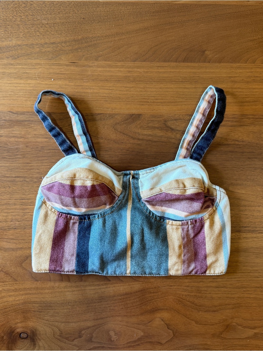 FARM Rio Anthropologie Multicolor Striped Bustier Crop Top Size XS